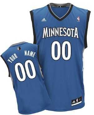 Men & Youth Customized Minnesota Timberwolves Blue Jersey